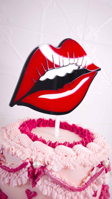 Valentines Day Lips Cake Topper