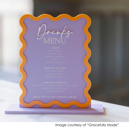 Wavy Border Personalised Cocktails Menu - photo by Gracefully Made Wavy Border Personalised Cocktails Menu - photo by Gracefully Made