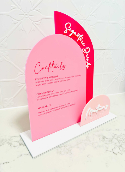Triple Sign Drinks Menu in Pinks Triple Sign Drinks Menu in Pinks