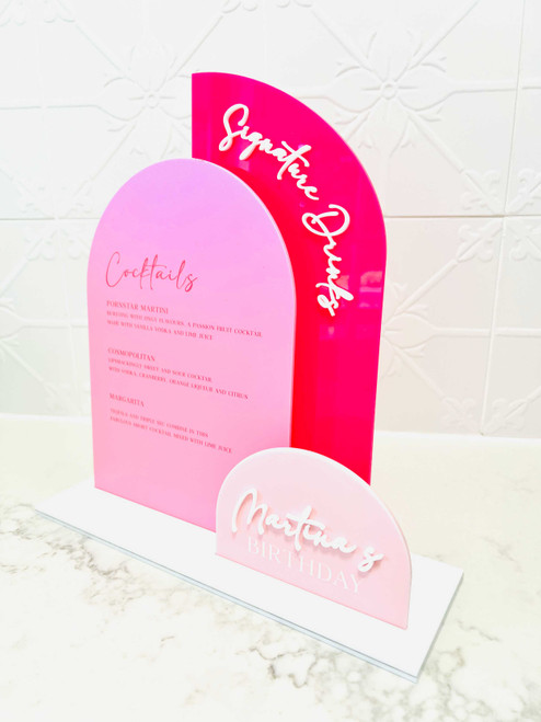 Triple Sign Drinks Menu in Pinks Triple Sign Drinks Menu in Pinks