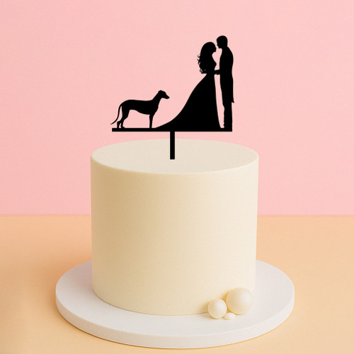 Bride & Groom with Greyhound Cake Topper Bride & Groom with Greyhound Cake Topper