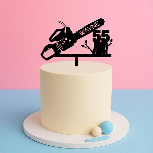 Chainsaw Cake Topper Personalised Chainsaw Cake Topper Personalised