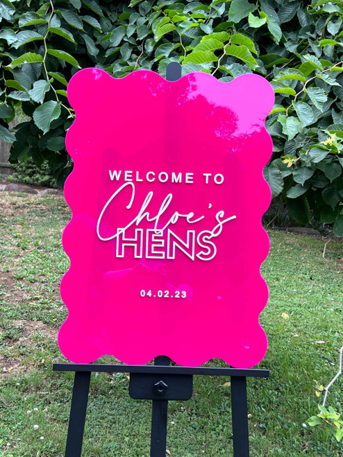 Wavy Wedding Welcome Sign