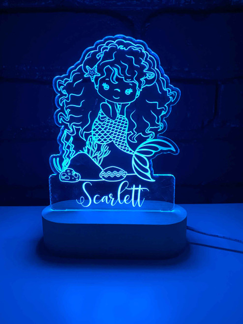 Mermaid Gifts for Girls, 3D Illusion Lamp Mermaid Night Light with