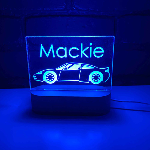 Sleek and Stylish: Experience the Striking Design of our Sports Car LED Nightlight in Action.