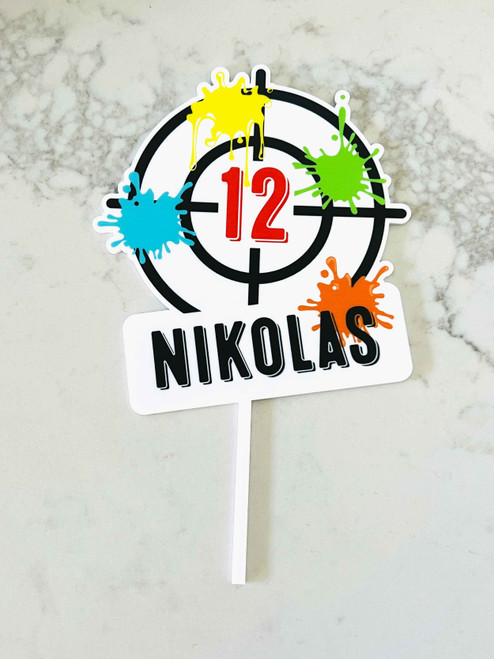 Custom Paint Ball Cake Topper - Your Unique Celebration Accent Custom Paint Ball Cake Topper - Your Unique Celebration Accent