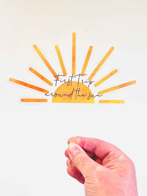 Radiant "First Time Around the Sun" UV Printed Cake Topper