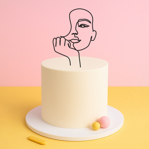 Feminine Line Art Cake Topper Feminine Line Art Cake Topper