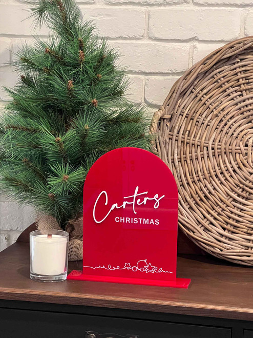 Custom Family Name Festive Decor - Close-up Detail Custom Family Name Festive Decor - Close-up Detail