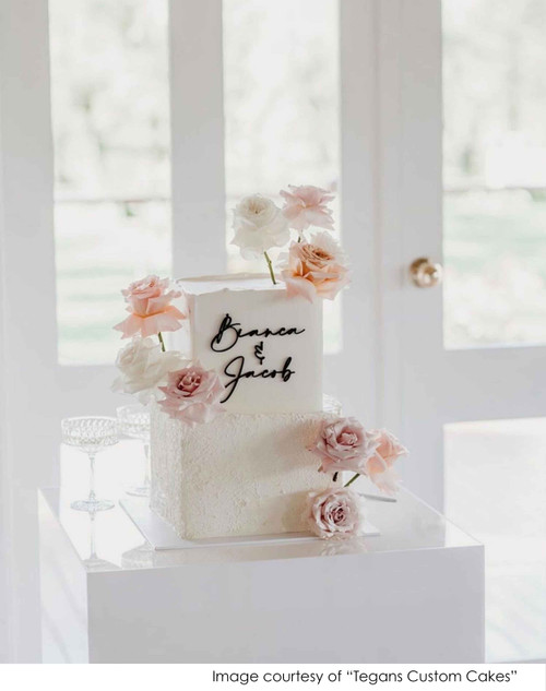 Elegance by Name - Custom Acrylic Cake Plaque in Modern Script