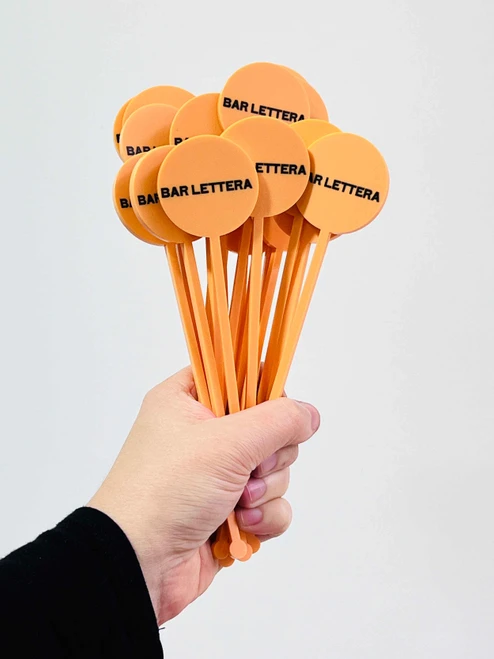 Bar Lettera logo branded drink stirrers