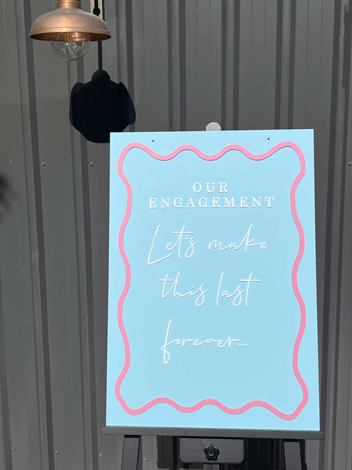 Custom Wavy Internal Border Event Sign - Personalised Acrylic Custom Wavy Internal Border Event Sign - Personalised Acrylic