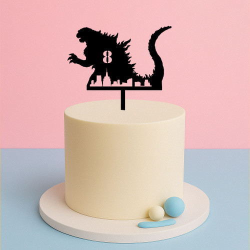 Godzilla birthday cake topper with custom age Godzilla birthday cake topper with custom age