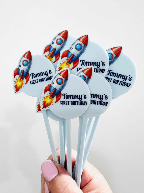 Acrylic Rocket Stirrers for Birthday Drinks Acrylic Rocket Stirrers for Birthday Drinks