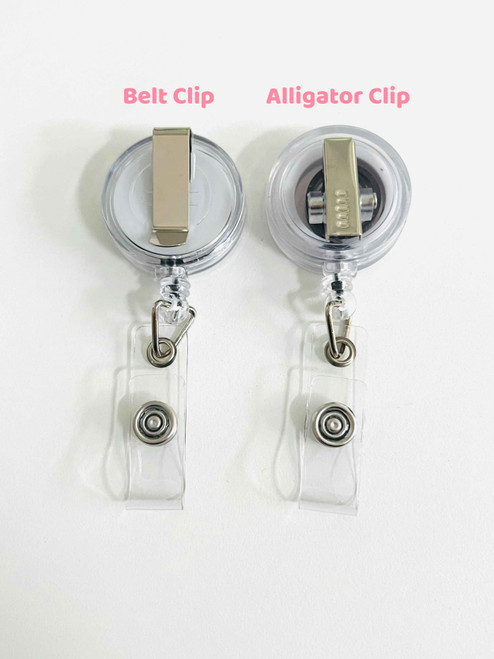 Aligator or belt clip for the Personalised Lanyard with Acrylic Photo Face