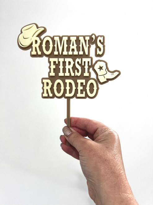 Custom Name Rodeo-Themed Cake Topper – First Birthday Design