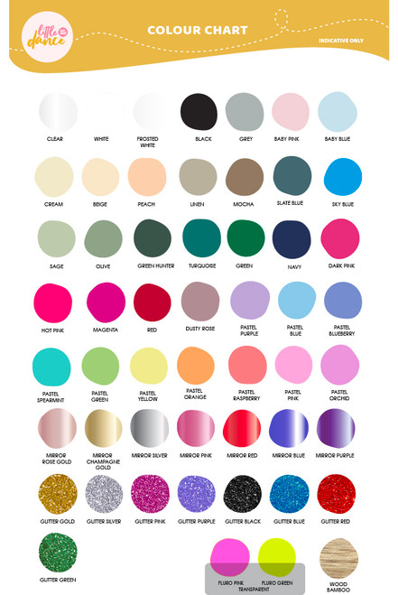 Cubbyhouse sign colour chart