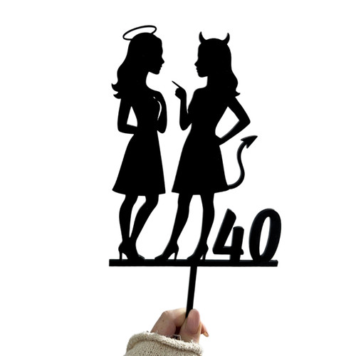 Good Twin Bad Twin Cake Topper