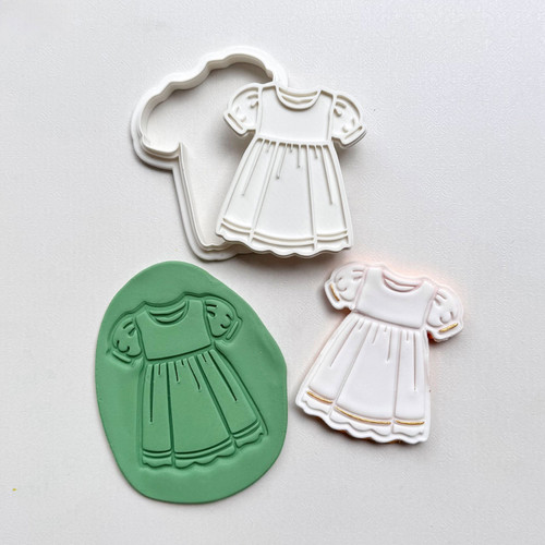 Christening Dress Cookie Stamp with Cutter