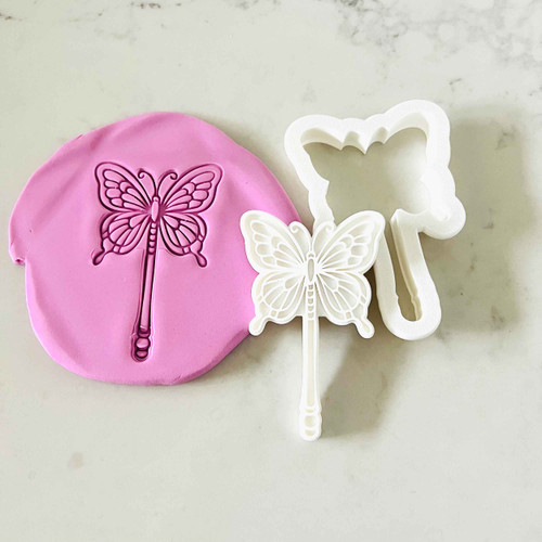 Fairy Butterfly Wand cookie stamp and cutter set Fairy Butterfly Wand cookie stamp and cutter set
