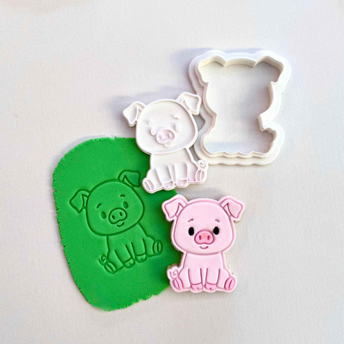 Farm Pig Cookie Stamp and Cutter set