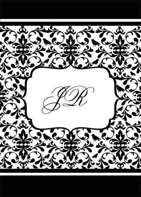 Black Damask Wedding Invitation