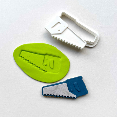 Wood saw cookie stamp and matching cutter