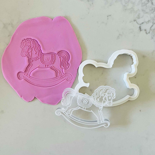 Rocking horse cookie stamp and cutter