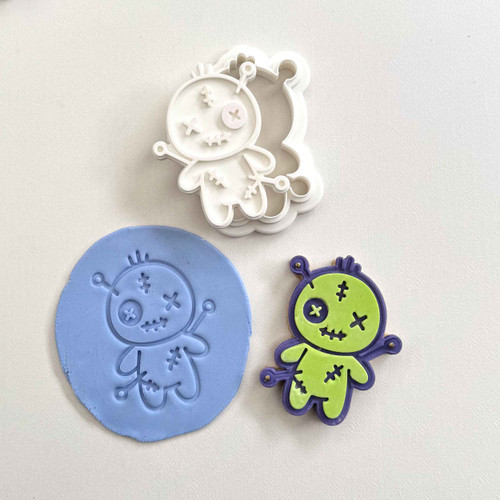Voodoo Doll cookie stamp and cutter set