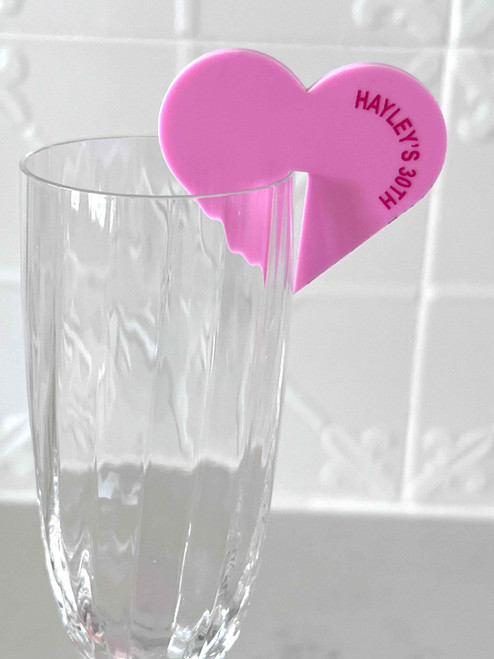Heart shaped drink tags