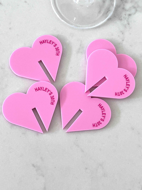 Heart shaped drink tags