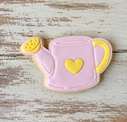 Watering can cookie stamp and cutter with heart detail