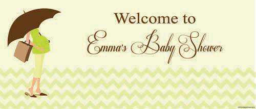 Personalized baby shower banner - green mum to be theme - Delivered to Melbourne