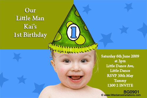 Boys Party Hat Birthday Party Invitations