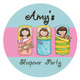 Girls Sleepover Slumber Birthday Party personalised stickers and labels