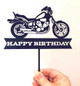Harley inspired Motorbike or Motorcycle Happy Birthday Cake Topper Decoration. Made in Australia
