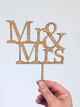 Mr & Mrs Wedding Cake Topper - Laser cut Mr and Mrs Wedding Cake Decoration. Made in Australia