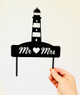 Light House Wedding Cake Topper - Personalised lighthouse themed wedding or engagement cake decoraton