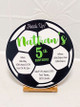 Round soccerball shaped invitation