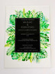 Monstera deliciosa acrylic wedding invitations