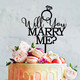 Proposal engagement wedding cake topper