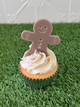 Mocha Coloured Gingerbread man cupcake topper