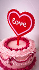 Scalloped Love Heart Valentines Day Cake Topper