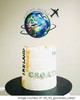 Travel-Themed Cake Topper - Explore with our Plane & Watercolour Globe Design