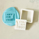 Square golf cookie stamp with “Let’s Par-Tee” text