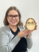 Big head cookie cutter and stamp of smiling woman