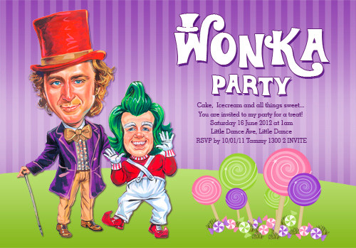 Willy Wonka Golden Ticket Invitations Australia Personalised Golden