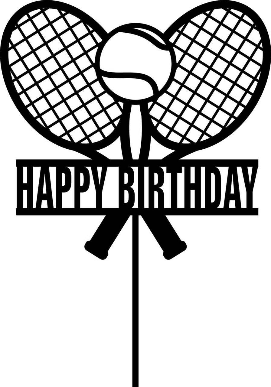 Tennis Racquets Happy Birthday Cake Topper Tennis Racquets Happy Birthday Cake Decoration