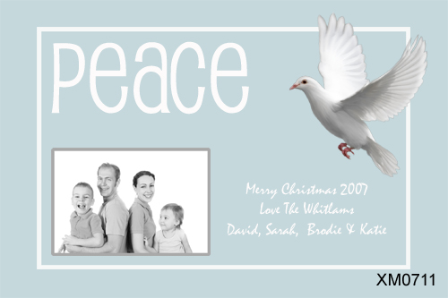 Peaceful Dove Family Photo Christmas Card Personalised Wishing