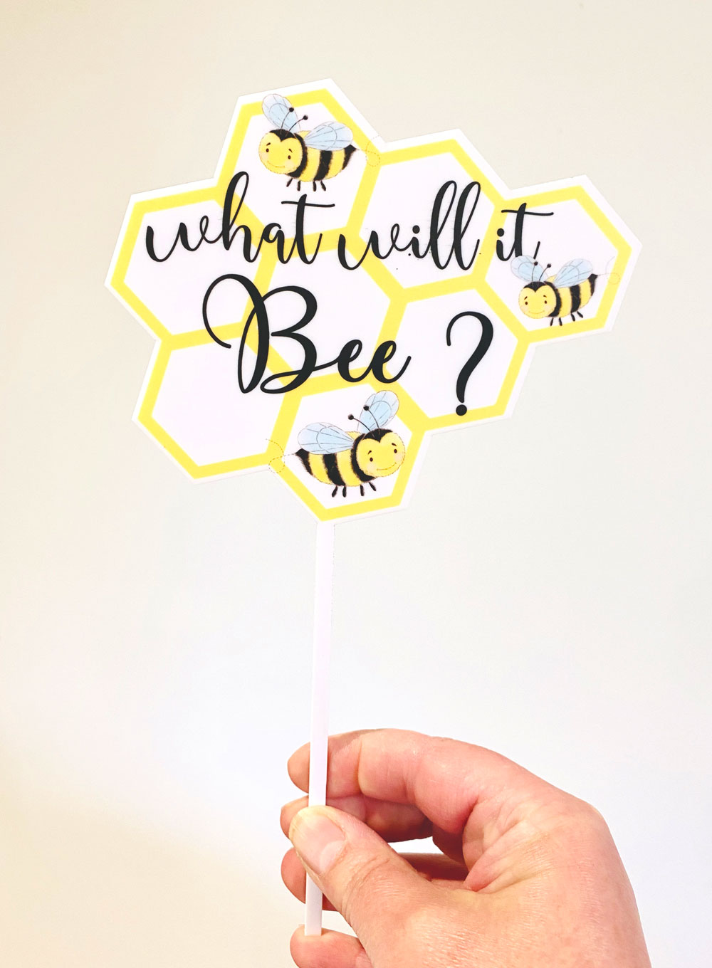 Honeycomb Bee Gender Reveal What Will Baby Bee Edible Cake Toppers